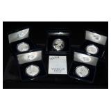 American Eagle,1 Ounce Proof Silver Bullion Coins, Dated 1997 Qty. 1, 1998 Qty. 2, 2001 Qty.2