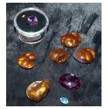 Precious Stone Assortment Including Amethyst, Agatha And More Qty 8