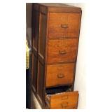 Simmons Library Bureau Sole Makers 4-Drawer Wood Filing Cabinet, 51.5" X 16" X 27"