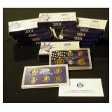 US Mint 2001 State Quarter Proof Sets, Qty 10