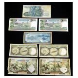 1000 Mille Riels, 100 Cent Riels, 500 Cents Riels, Issued By National Bank Of Cambodia Total Qty.8
