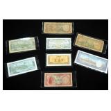 Cambodian Paper Money, 1, 5, 10, 20 And 50 Riels, Total Qty. 8 Paper Notes