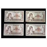 1 Dollar, US Military Payment Certificates, Series 521, Qty. 4