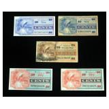 US Military Payment Certificates, Series 661, 10 Cents Qty. 2, 25 Cents Qty. 1 And 50 Cents Qty. 2, 