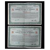 Class A Receipt By The United States Of Mexico No. 71111,Deposit # 21A-26-4266, $36.00 And Class B, 