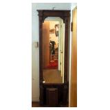 Antique Solid Wood, Carved, Hall Mirror, 85" x 26" x 12"