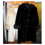 Aristocrat Vintage Faux Fur Coat And Woolf Brothers Double Breasted Faux Fur Over Coat Size LG