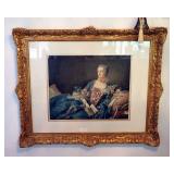 Ornate Framed And Matted Lithograph Print Of "Madame Pompadour" By Francoise Bousher, 29" x 36.5" An