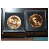 General Ford And Richard Nixon Commemorative Coins, Tin Type Picture Block And Vintage Desk Calendar
