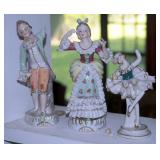 Hand Painted Victorian Porcelain Figurines Some Read Occupied Japan 1 Is Musical, 5 Total Pieces
