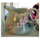 Hand Painted Porcelain Pitcher And Saucers