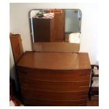 Early American Dresser With Beveled Mirror, 61" x 46" x 22"