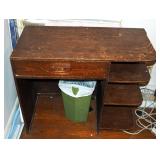 Antique Single Drawer Telephone Desk With 3 Side Shelves, 30" x 36" x 18"
