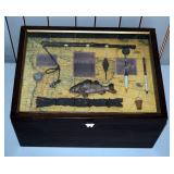 Wood Storage Box With Fisherman Motif