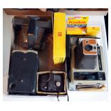 Vintage Camera Collection Including Polaroid, Instant Camera, Kodak Brownie Holiday Flash Camera, Le