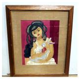 Jun-ichrio Sekino "My Daughter", Print of Woodblock Framed Matted And Under Glass, 24.75" W X 28.5" 