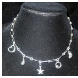 Tiffany & Co Elsa Peretti Sterling Silver Choker With 5 Various Shaped Charms