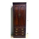 Thomasville Furniture Federal Style Pier Cabinet, 2 Interior Drawers,1 Adjustable Shelf, 3 Lower Dra