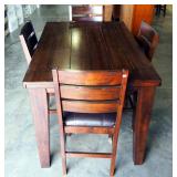 Ashley Furniture, Butterfly Leaf Dinning Table With 4 Matching Padded Bar Chairs, Matches Lot 86, 36