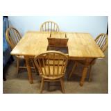 Winsome Wood Butterfly Leaf Dining Table With 4 Windsor Chairs, 29"H x 53"W (With Leaf) x 36"D