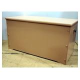 Wood Storage/Toy Box With Hinged Lid And Metal Side Handles, 16"H x 35.75"W x 17.75"D