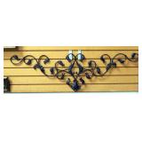 Metal Wall Hanging Scroll Work, 44.5" Wide x 13" High