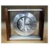 Verichron World Clock With Both 12 And 24 Hour Clocks, Indicates World Time Zones