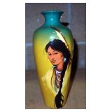 Vase Collection, Includes Hand Painted Ceramic Vase With Female Image (Artist Wisecarver), Ceramic S