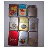 Lighter Collection, Includes Zippo (Qty 6), Wellington, Ronson, And More, Total Qty 12, Some Branded