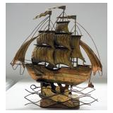 Tin Piano Music Box, Tin Ship Music Box (Non Working), Brass Leaf Candy Dish, Kenyan Farmer Figurine