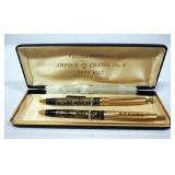 Arpege Chanel 14K Gold Perfume Writing Pen Set And 7 Vintage Fountain Pens
