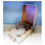 Vintage Columbia Record Player Model 312, In Self-Contained Case, Powers On