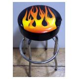 US General Swivel Counter Stool With Flame Design, Item 91200