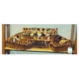 Rattan Tray Sets With Ear Handles And Rolled Rim, Qty 3 Sets, Total Qty 9