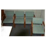 Wood Framed Upholstered Office Chairs Qty 4