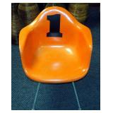 Vintage Molded Fiberglass Chair With Aluminium Legs 31" X 25" X 24" 