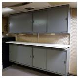 Lighted Wall Mounted Storage Cabinets, With Work Counter, Upper Cabinets: 30.5" X 8