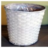 10" Split Bamboo Plant Pots, White Finish, 12" WIde x 11" Deep, Qty 107, New Stock