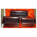 Rectangle Curvilinear Bamboo Basket Trays, Graducted Sets Of 3/Nesting, Qty 75 Sets