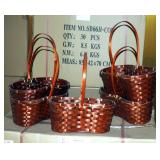 6" Split Bamboo Peanut Basket With Handle, 13.5" x 17.5", Qty 248