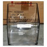 7" Hand Blown Clear Glass Cube Vase, Qty 35