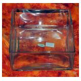 8" Square Clear Glass Bowl Vases, 4" Deep, Qty 91