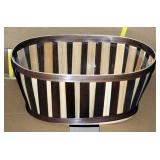 6" Split Wood Oval Baskets With Natural And Stained Finish, Hard Liner Included, Qty 391