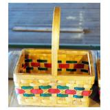 Split Wood Rectangular Basket With Cross Handles, European Weave, Sets Of 3, Qty 23 Sets