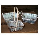 7" Rectangular Bark Basket With Cross Handle, Qty 32