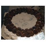 18" Pinecone Wreaths, Natural Lacquer Finish , Qty 70