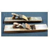 Antique Sandusky Tool Co. Wood Block Hand Planes, Qty. 2, 22" Long, Clade 2 3/8" And 2 1/2"
