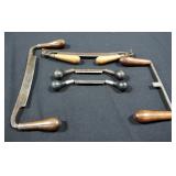Vintage Wood Handled Draw Knives, Qty. 5 Including Fulton 10", L. & T.J White 10", C.E. Jennings 4" 