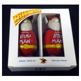1991 Budweiser "Bud Man" Ceramic Salt And Pepper Shakers In Original Box