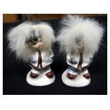 Ceramic Salt And Pepper Shakers Qty 3 Sets, Includes Japanese Babies With Kitsune Masks, Children Wi